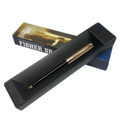 Immagine di Fisher Space Pen FS251 Penna a sfera Apollo Cap o Matic, con cappuccio cromato, in confezione regalo
