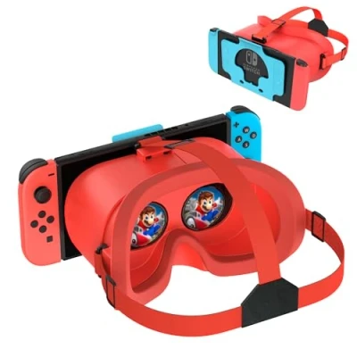 Immagine di DEVASO Cuffie VR aggiornate per Nintendo Switch e modello OLED, Occhiali realtà virtuale con lenti HD regolabili comoda cinghia la testa, kit Labo 3D accessori