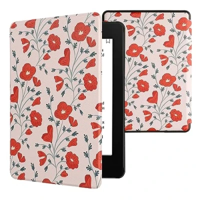 Immagine di kwmobile Cover per Kindle Paperwhite Custodia 6,8 Pollici 11 Generazione 2021 Copertina eReader eBook Reader Case Papaveri