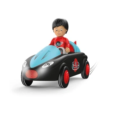 Immagine di Toddys by siku 0115, Sam Speedy, Veicolo a 3 parti Con luci e suoni, Componibile, figurina mobile, Motore frizione di qualità, Nero/Turchese, Dai 12 mesi in su