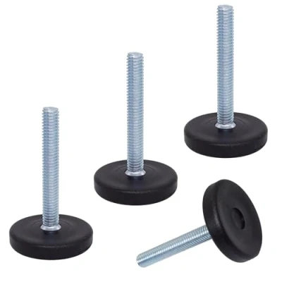 Immagine di SKIR&#039;CO 4 piedini di livellamento per mobili, M6 x 40 mm, gambe rotonde regolabili, diametro 30 piedino livellatore filettatura