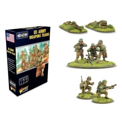 Immagine di Warlord Games Squadre di armi dell&#039;esercito statunitense miniature in scala 28 mm per azione a bullone altamente dettagliate della seconda guerra mondiale wargaming da tavolo
