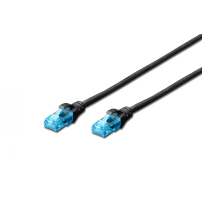 Immagine di Digitus DK1512100BL Cavo Rete Utp, Categoria 5e Non Schermato, 10 mt, Nero, Cat m, patch U UTP PVC CCA