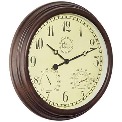Immagine di Esschert Design Gartenuhr, Plastik, Wanduhr, 38,3 x 6,1 cm