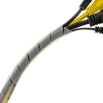Immagine di SeKi Nastro a spirale 4 50 mm, 5 metri, trasparente, flessibile, cavo spirale, protezione per cavi; legare i cavi