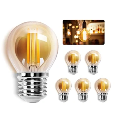 Immagine di Aigostar Edison Lampadine LED E27,Lampadine di Filamento 6W,Luce Calda 2200K,420lm,G45,Lampade Decorativa Retrò per Bar Caffè Hotel,5 Pezzo