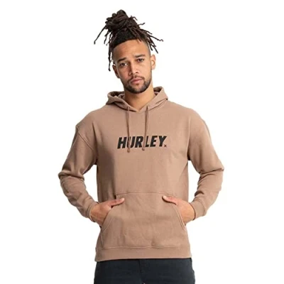 Immagine di Hurley Fastlane Solid PO Felpa con cappuccio, Uomo, Taglia: Large, Taupe haze