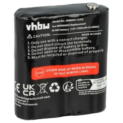 Immagine di vhbw batteria compatibile con Motorola Talkabout T5412, T5422, T5532, T5622 radio (1300mAh, 3,6V, NiMH)