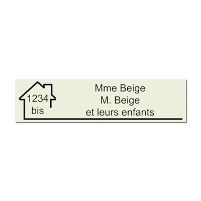 Immagine di Mygoodprice Targhetta incisa con nome e numero autoadesiva per cassetta delle lettere, 10 x 2,5 cm, personalizzabile, da 1 a 3 righe, beige