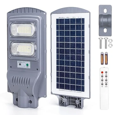 Immagine di Aigostar Lampione solare da esterno con Sensore di Movimento,Faro LED pannello 100W Telecomando,Faretti Solari Impermeabile IP65 6500K,Per Cortile,Strada(Senza staffa)