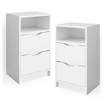 Immagine di Vicco comodini camera da letto Ruben, Bianco, 38 x 66.6 cm Set di 2