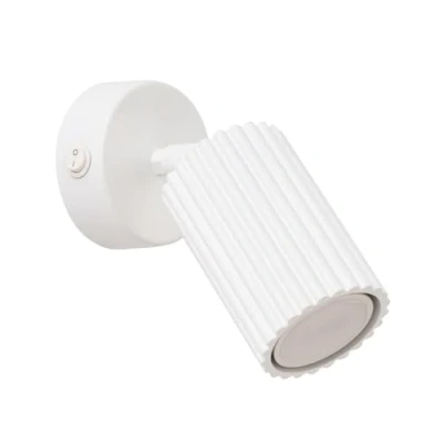 Immagine di SOLLUX LIGHTING Faretto da parete in carbonio, bianco, proiezione 16 cm, interruttore, alluminio