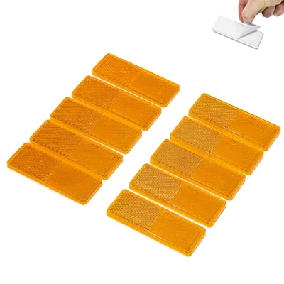 Immagine di TAEUYYM 10 x Catarifrangente Autoadesivo Rettangolare Giallo, Posteriore Rimorchio, Per Caravan RV Auto Camion Rimorchio(Giallo)