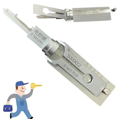 Immagine di mzvoo Stainless Steel Key decoder,2 in 1 decoder e Pick Tools,Key decoder,duplicatore Chiavi Auto,2 decodificatore Chiave,2 lettor,decodificatore Chiave per Serratura