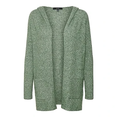 Immagine di VERO MODA Cardigan Femminile con Cappuccio Aperto, Verde Riffle Melange, XL (EU)
