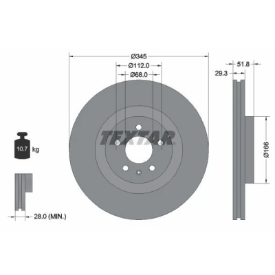 Immagine di TEXTAR PRO+ 92160205 Disco freno AUDI: A4 B8 Avant, Q5, A5 Coupe