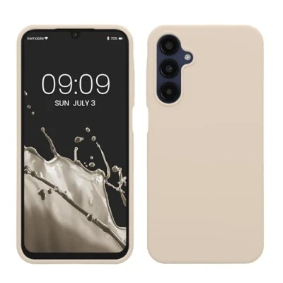 Immagine di kwmobile Cover per Samsung Galaxy A25 Custodia Back Case Smartphone in Silicone TPU Protezione Gommata crema matt