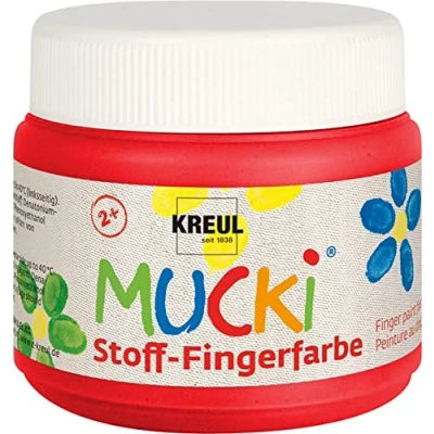 Immagine di Kreul Mucki Colore a dita per Tessuti, 150 ml, Rosso (rot)