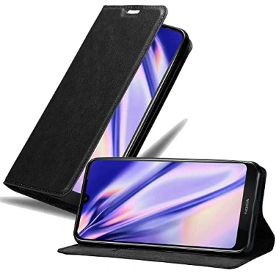 Immagine di Cadorabo Custodia Libro per Nokia 4.2 in NERO di NOTTE con Vani Carte, Funzione Stand e Chiusura Magnetica Portafoglio Cover Case Wallet Book Etui Protezione
