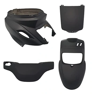 Immagine di one by Camamoto kit set carene complete plastiche colore nero opaco satianto compatibile con mbk booster yamaha bw&#039;s original anno 2004 2006 2007 2008 2009 2010 2011 2012 2013 2014 2015 2016 2017