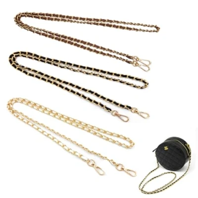 Immagine di Spldsun 3 Pezzi Catena per Borsa a Tracolla, di Ricambio Borsa, Cinturino in Metallo, 120cm Catene Catena, Pochette (Nero, Bianco, Marrone)