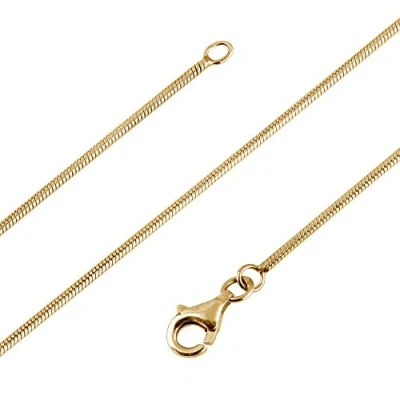 Immagine di Avesano Catenina 1 mm a serpente placcata in oro 24 carati argento Sterling 925, da donna, colore oro, senza ciondolo, 42cm 70 cm, 101021 570