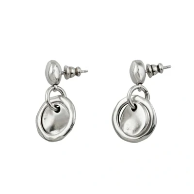Immagine di Pendientes cortos de metal bañado en plata, Con colgate aro y chapita. Cierre tuerca. el estilo único e inconfundible UNOde50, realizados manera 100% artesanal made in Spain.
