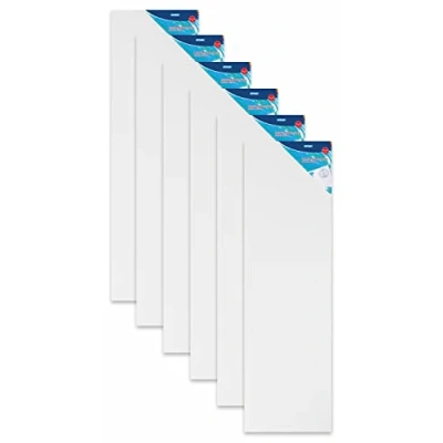 Immagine di Stylex 28635 P6 Telaio a cunei 30 x 100 cm, rivestito con tela in 100% cotone, innescato, rilegato sul retro, per colori ad olio, acrilico e tempera, guazzo, pittura