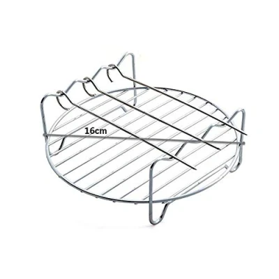 Immagine di Griglia per friggitrice ad aria HD9904/00 con ripiano a doppio strato, compressa spiedini, accessori multiuso in acciaio inox Airfryer