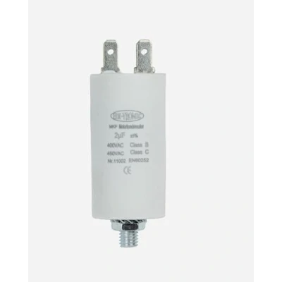 Immagine di EDI TRONIC condensatore di avviamento per motore, 2µF 450V presa M8 con connettore piatto 6,3mm