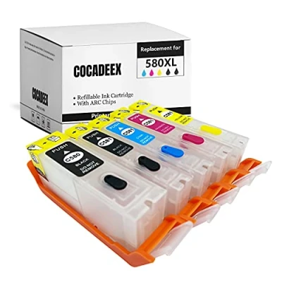 Immagine di COCADEEX 580XXL Cartuccia di inchiostro ricaricabile vuota Compatibile con Canon PGI CLI 581XXL, per TS6150 TS6151 TS6250 TS6251 TS6350 TS6351 TS705 TR7550 TR8550 TS9550 TS9551C Stampante