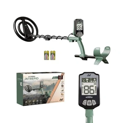 Immagine di Minelab X Terra Intrepid Tutti i terreni professionisti Pinpointing Metal Detector per adulti e bambini, con bobina impermeabile, 2 modalità di rilevamento ID target chiari