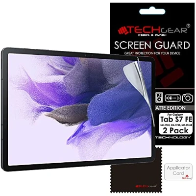 Immagine di TECHGEAR Pellicola Antiriflesso Compatibile con Samsung Galaxy Tab S7 Fe 12.4&quot; (SM T730/SM T736) Autentica Protettiva Opaca [Senza Bolle] [Facile da Applicare] [Anti graffio]