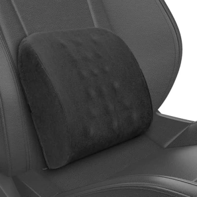 Immagine di Quirlig Cuscino Lombare Auto, Supporto Auto in Memory Foam, Ergonomico, Lavabile per Ufficio, Viaggio, Nero