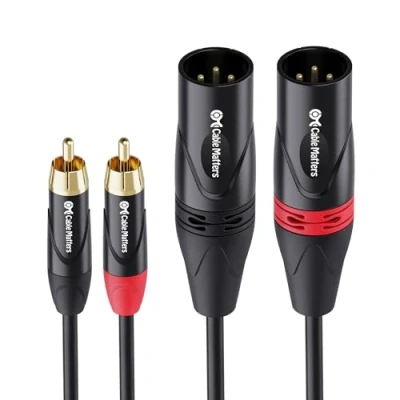 Immagine di Cable Matters cavo di interconnessione sbilanciato da RCA a XLR doppio 3m, 2 maschio (doppio RCA) 3m