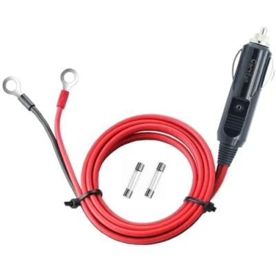 Immagine di Carviya Cavo adattatore per accendisigari da 12 V 24 V, resistente, 0,5 m, 15 A, 20 spina maschio accendisigari, inverter auto, pompa ad aria, tazza elettrica