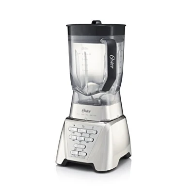 Immagine di Oster Pro Frullatore 1100 W, Lama 6 Punte in Acciaio Inossidabile, Bicchiere da 1.9 L con Dosatore, BPA Free, Sistema All Metal Drive, Tecnologia Reversibile, Funzioni Pre Programmate, Pulse, Grigio