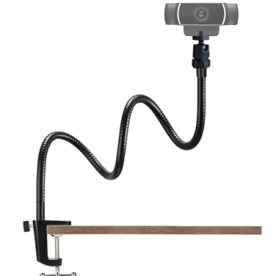 Immagine di Etucro Webcam Stand 27&quot; regolabile a collo di cigno Desktop Camera Mount Hoder for Logitech C925e C922 C930 C920 C615 e più (filettatura 1/4&quot;)