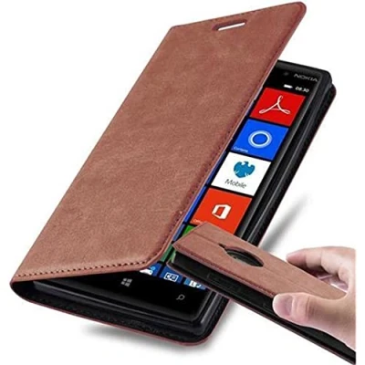 Immagine di Cadorabo Custodia Libro per Nokia Lumia 830 in BRUNO CAPPUCCINO con Vani di Carte, Funzione Stand e Chiusura Magnetica Portafoglio Cover Case Wallet Book Etui Protezione