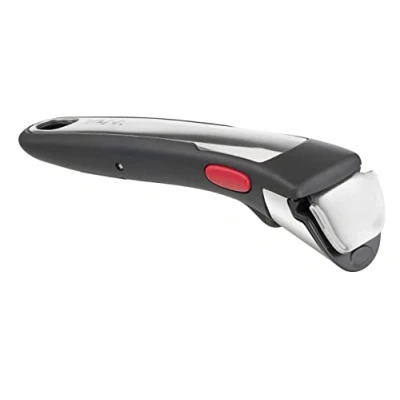 Immagine di Tefal Ingenio L9863023 Manico in acciaio inox, impilabile, rimovibile, 100% sicuro, colore: nero con inserto inox