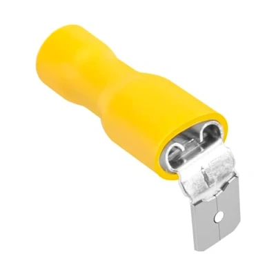 Immagine di Heschen Piggyback spade Crimp terminal Connector 0.5 6.0 mm² (22 10 AWG) giallo 100 pz