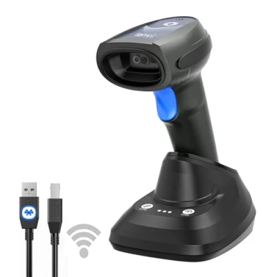 Immagine di LENVII lettore Codici a Barre 2D Wireless, Grado industriale professionale Barcode scanner con base di ricarica intelligente qr code funziona MAC, Windows, iOS, Android