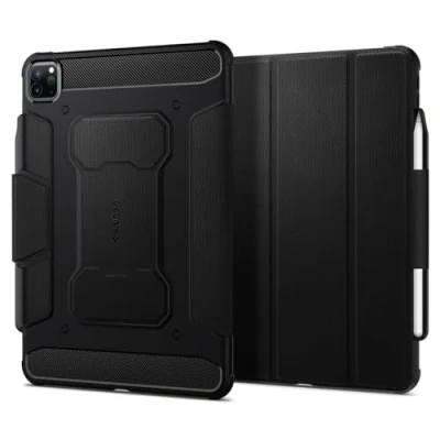 Immagine di Spigen Cover Rugged Armor Pro Compatibile con iPad 12.9 polici 6 Generazione (2022) e 5 (2021) supporto per Apple Pencil Nero