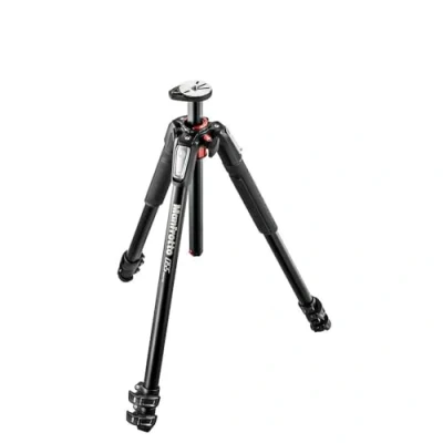 Immagine di Manfrotto MT055XPRO3, Treppiede a 3 Sezioni in Alluminio, design ergonomico, per DSLR, fotocamera compatta, Mirrorless, Nero