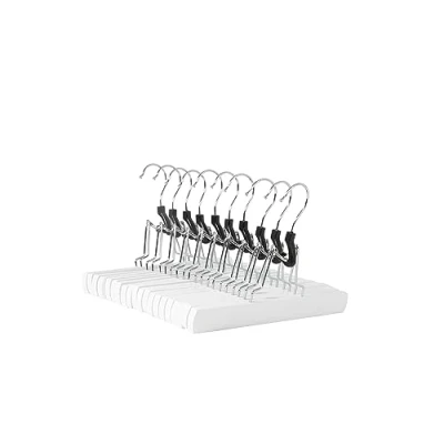 Immagine di Amazon Basics, Grucce per pantaloni in legno, bianco, confezione da 10