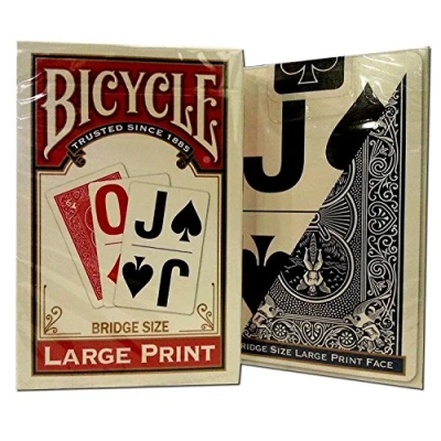 Immagine di Bicycle Large Print Bridge Playing Cards 2 Decks (1) Red, Blue by USPCC