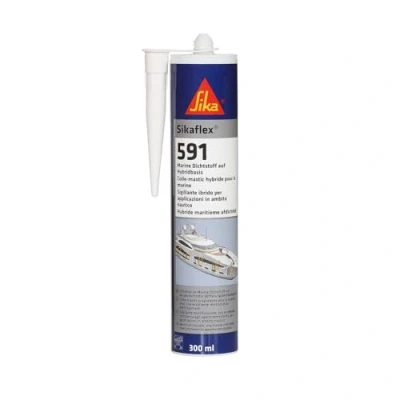 Immagine di Sika Sikaflex 591, Bianco Sigillante multiuso Applicazioni in campo nautico Resistente alle vibrazioni Privo di isocianati Cartuccia da 300ml