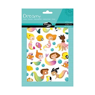 Immagine di Maildor Un Sachet de Dreamy 6 planches 14,8x21cm, Sirènes (159 gommettes) Adesivi, Colore Sirene, zzzz s, AE204C