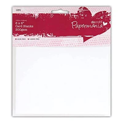 Immagine di Papermania Biglietti Vuoti e Buste, 300 g/mq, Dimensioni: ca. 15 x cm, Confezione da 10, Colore: Bianco