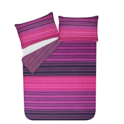 Immagine di Sleepdown Set copripiumino reversibile, con motivo a righe, colore: viola, 1 pezzo